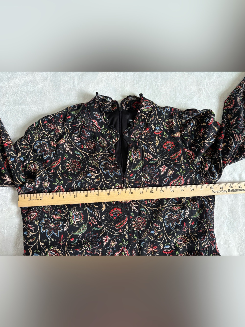 Jessica Howard Paisley Tiered Floral Maxi Dress Long Sleeve Black Boho Size 12/L - Picture 6 of 13